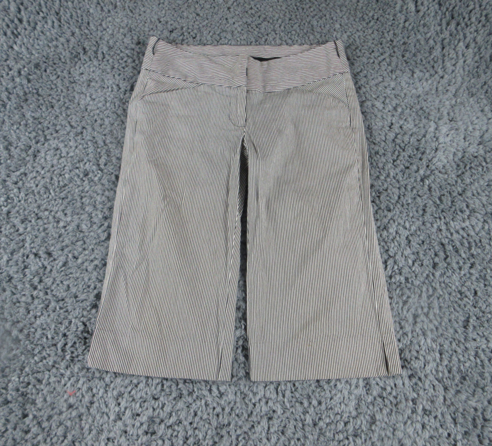 White House Black Market Shorts Womens 4 Black White Striped Skimmer 30x15.5*